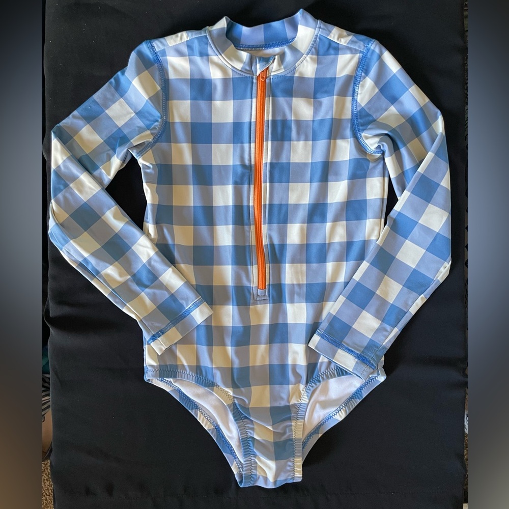 Primary Blue and White Rashguard Swimwear